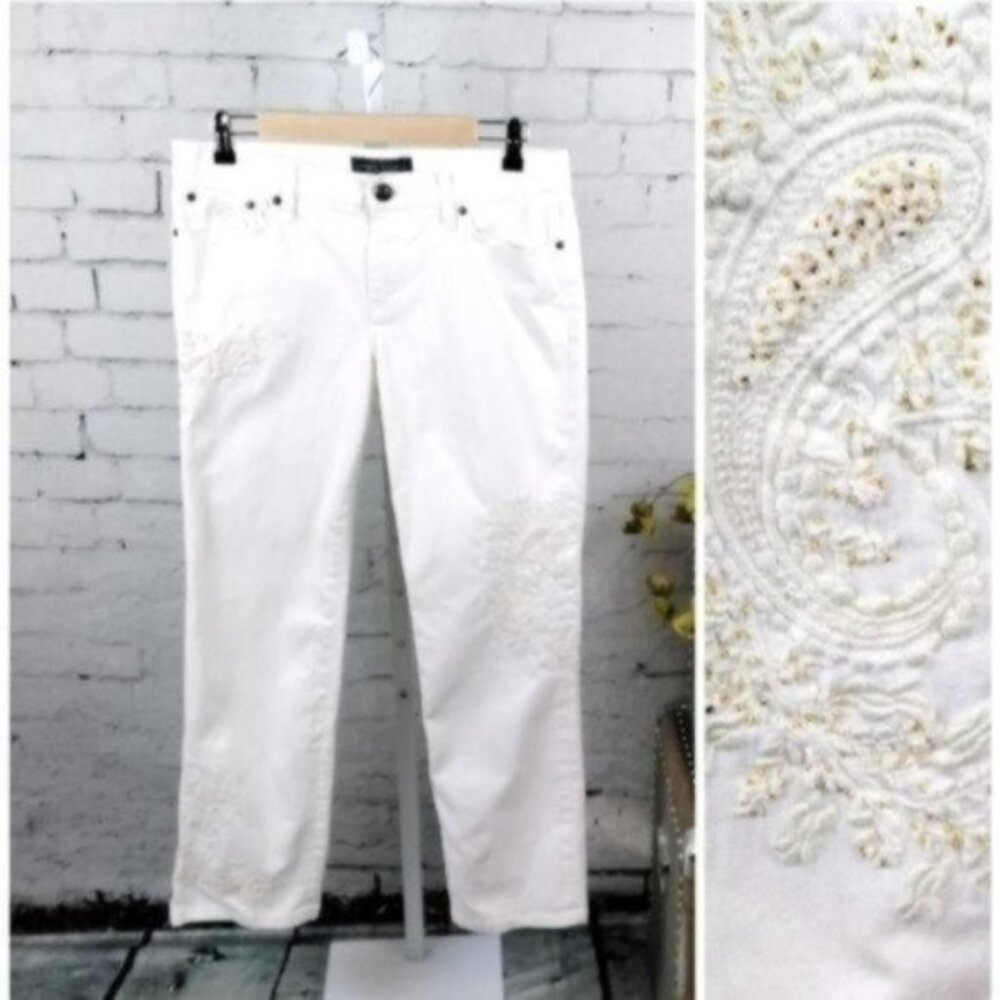 Lauren Ralph Lauren White Straight Leg Jeans size 10p